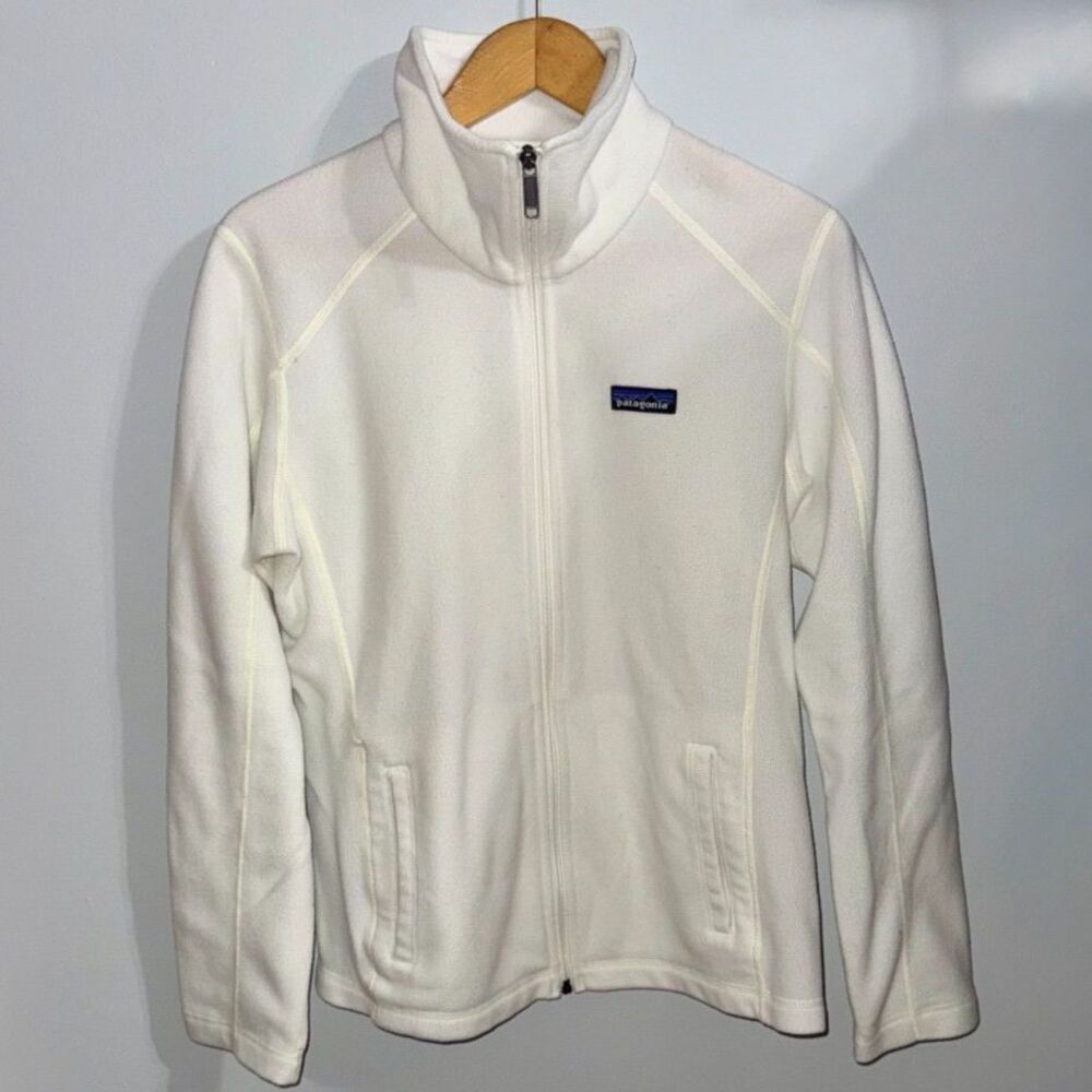 Patagonia Women's Full Zip White Micro Light Weight Fleece | M